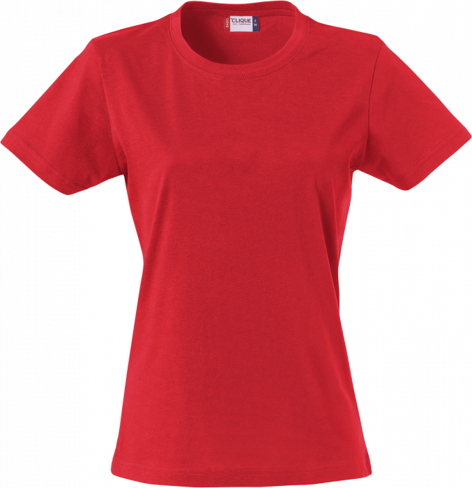 Clique - Basic Bomulds T-Shirt Dame - Rød
