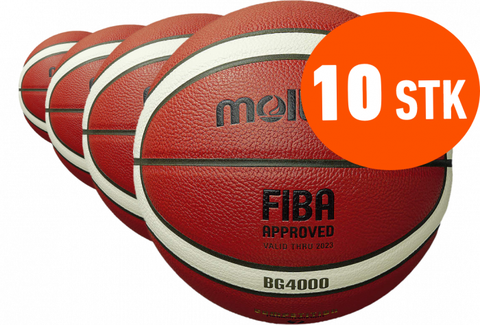 Molten - Model 4000 (Gf) Basketball Sz.7 10 Pcs - Orange & weiß