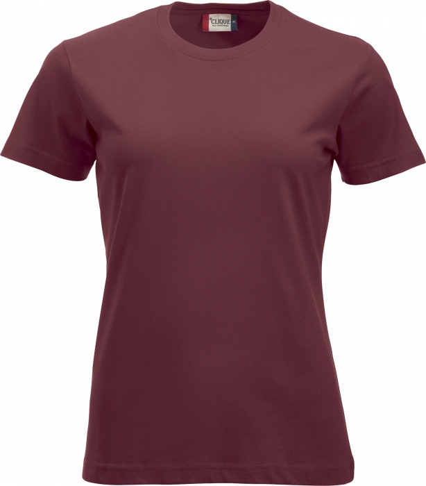 Clique - Klassisk Bomulds T-Shirt Dame - Burgundy