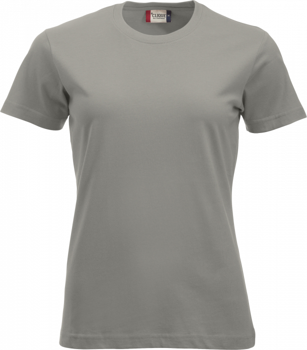 Clique - Klassisk Bomulds T-Shirt Dame - Sølv