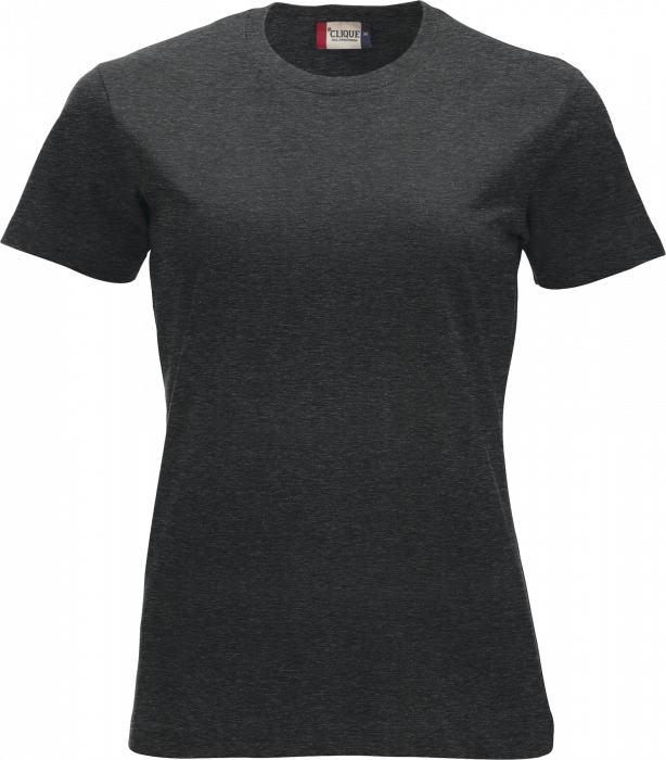 Clique - Klassisk Bomulds T-Shirt Dame - Antracite Meleret