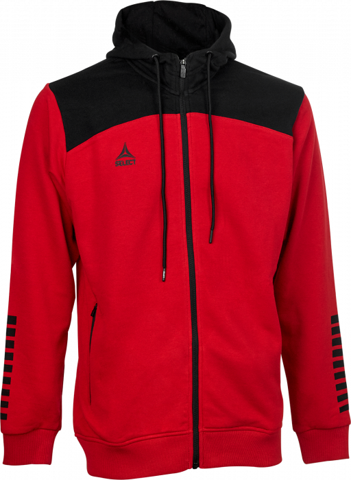 Select - Oxford Zip Hoodie - Vermelho & preto