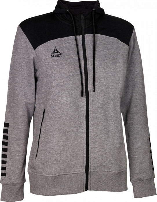 Select - Oxford Zip Hoodie Women - Melange Grey & preto